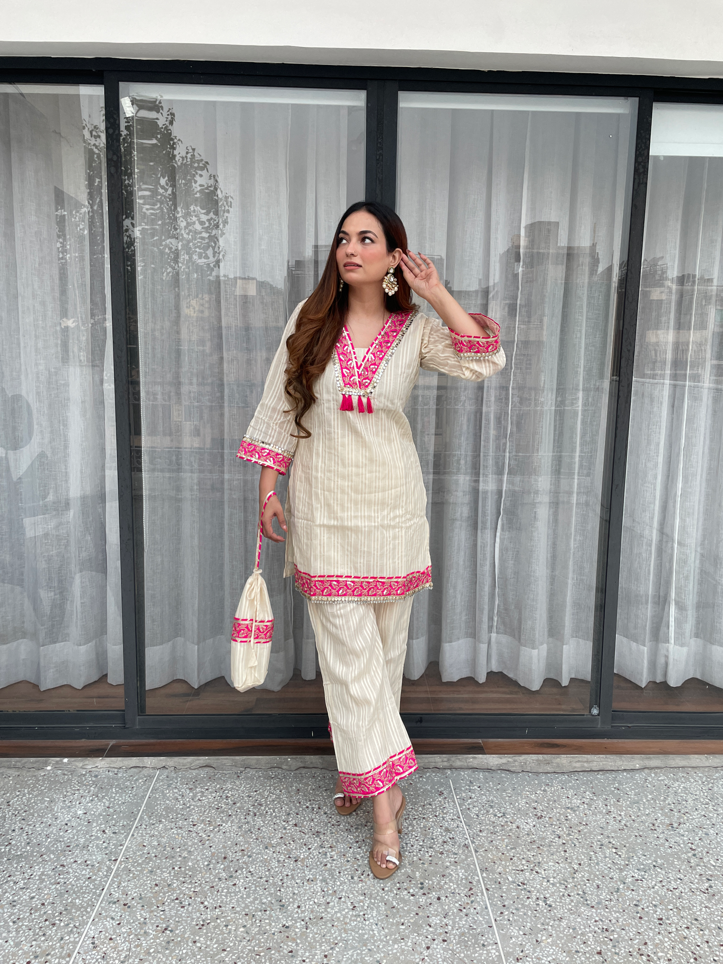 Ivory Blossom Embroidered Co-ord Set