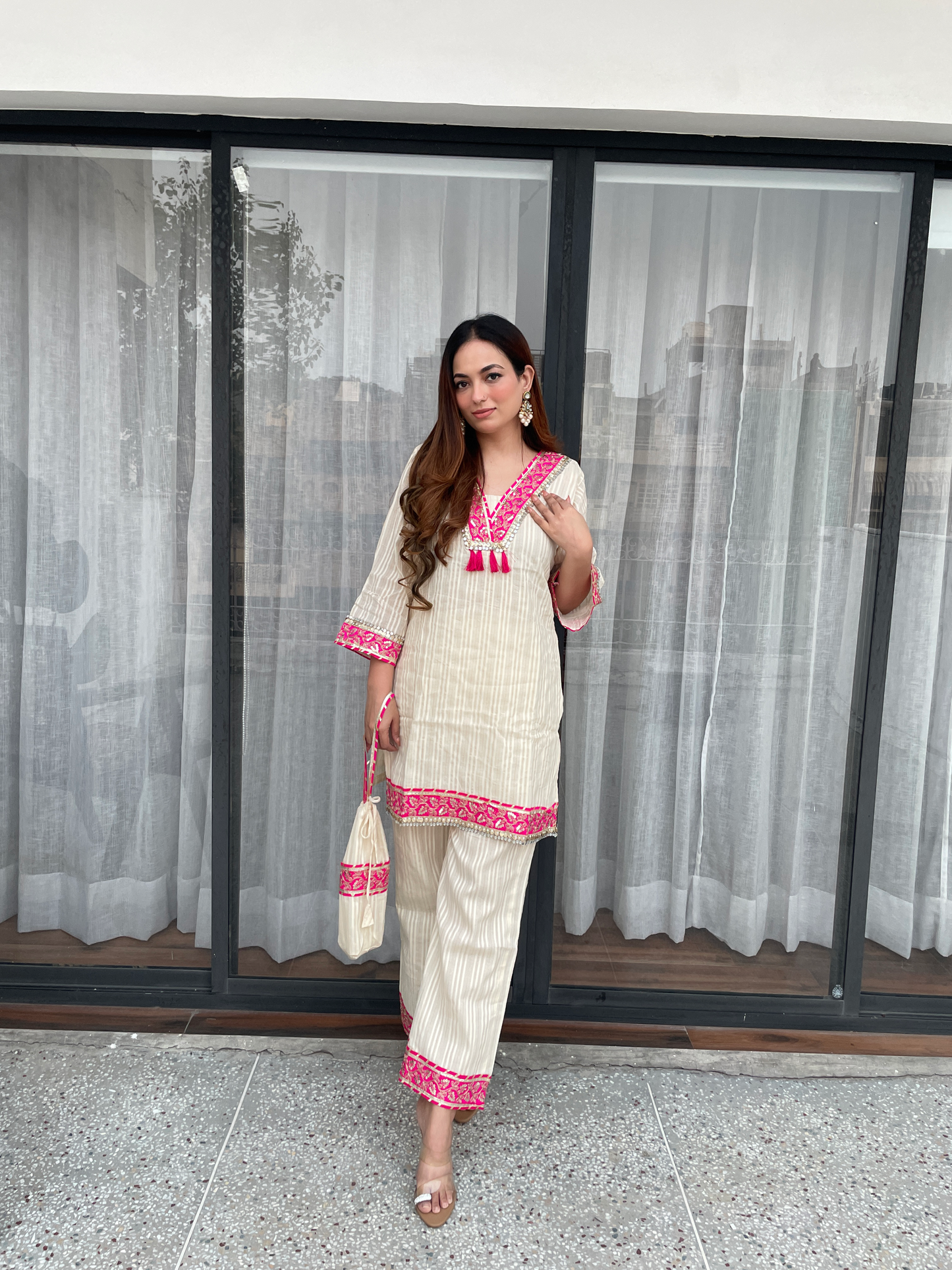 Ivory Blossom Embroidered Co-ord Set