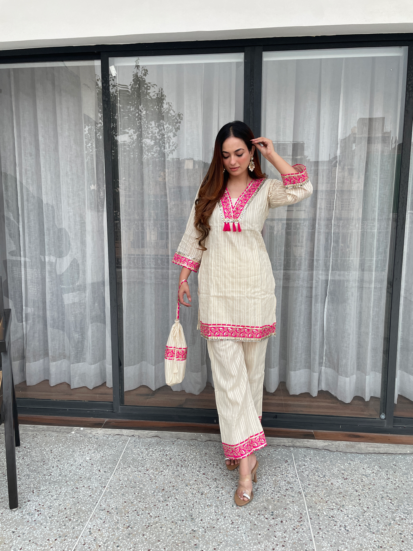 Ivory Blossom Embroidered Co-ord Set